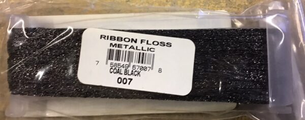 YLI Metallic Ribbon Floss - 2mm Wide x 13.5m - Coal Black 007