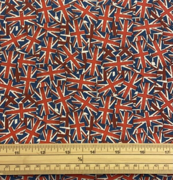 Fat Quarter London Union Jack Flags Allover Makower 100% Cotton Quilting Fabric