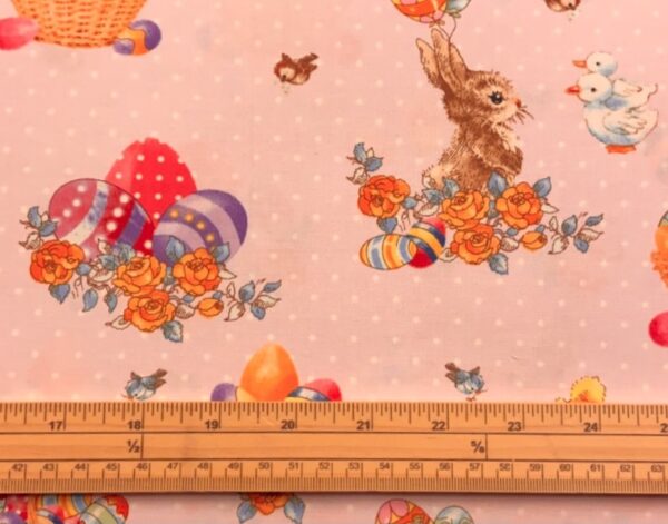 Fat Quarter Bunny Tails Easter Chicks, Bunnies And Eggs On 100% Cotton Quilting Fabric