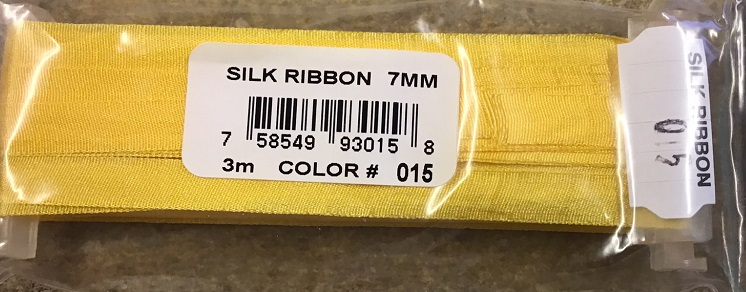 YLI Silk Ribbon - 7mm Wide x 3m Long - Gold Shade 015
