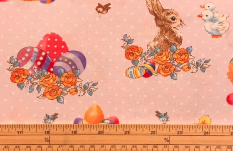 Fat Quarter Bunny Tails Easter Chicks, Bunnies And Eggs On 100% Cotton Quilting Fabric