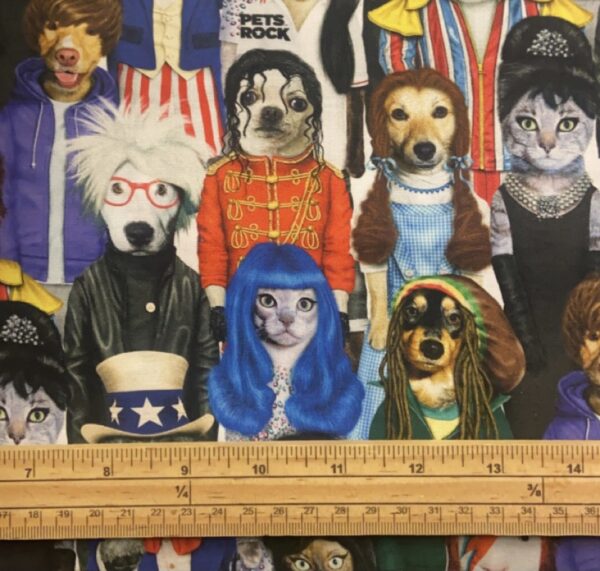 Fat Quarter Pets Rock Rock Stars Allover 100% Cotton Quilting Fabric