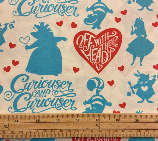 Fat Quarter Alice In Wonderland Curiouser And Curiouser 100% Cotton Quilting Fabric