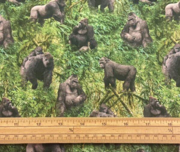 Fat Quarter African Safari Gorillas In The Wild 100% Cotton Quilting Fabric