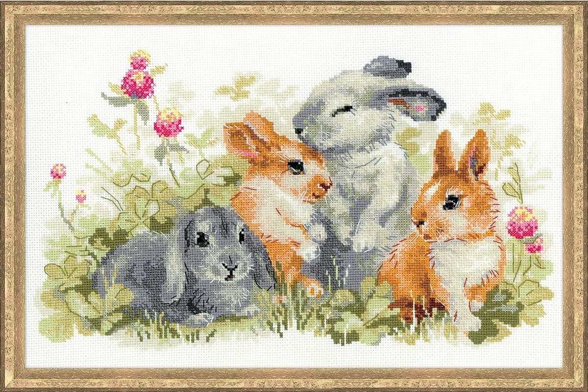 Funny Rabbits Counted Cross Stitch Kit