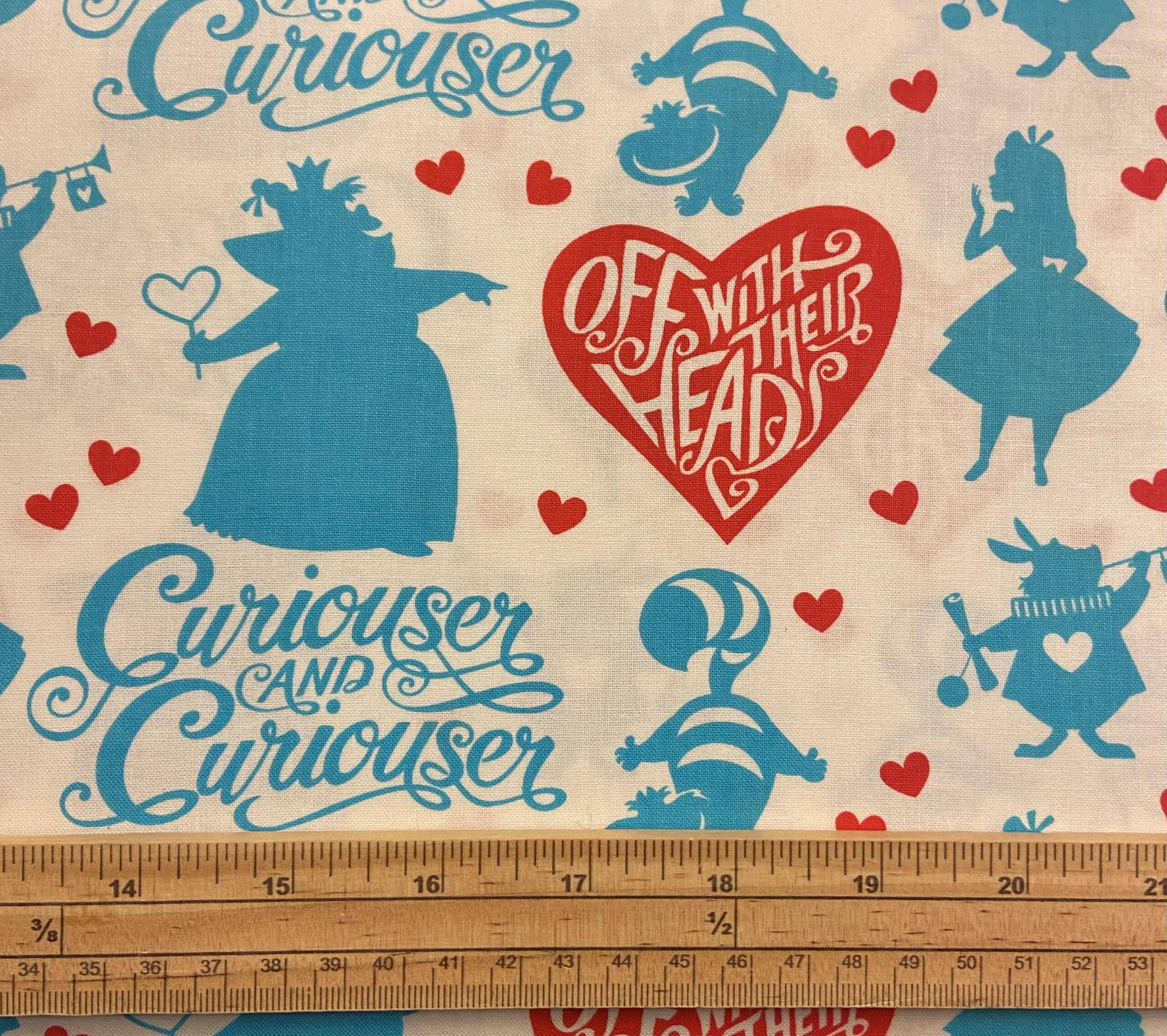 Fat Quarter Alice In Wonderland Curiouser And Curiouser 100% Cotton Quilting Fabric