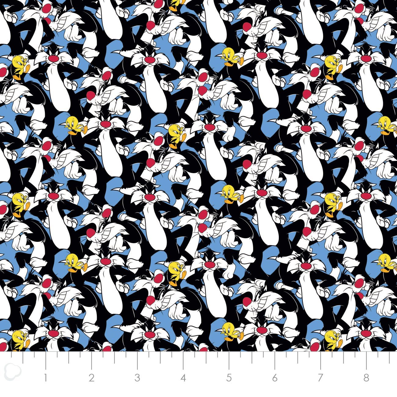 Fat Quarter Looney Tunes Retro Sylvester And Tweety Pie 100% Cotton Quilting Fabric