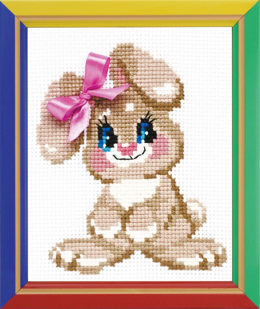 Baby Rabbit Happy Bee Counted Cross Stitch Kit