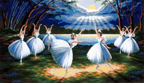 Ballerinas Swan Lake Tapestry Needlepoint Canvas