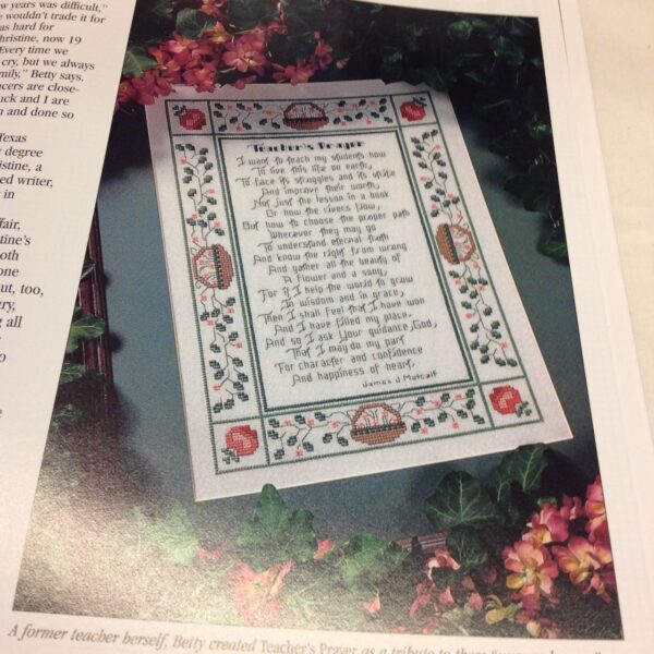 Teacher's Prayer Cross Stitch Chart + 22 Other Designs-Love Of Cross Stitch Mag - Image 3