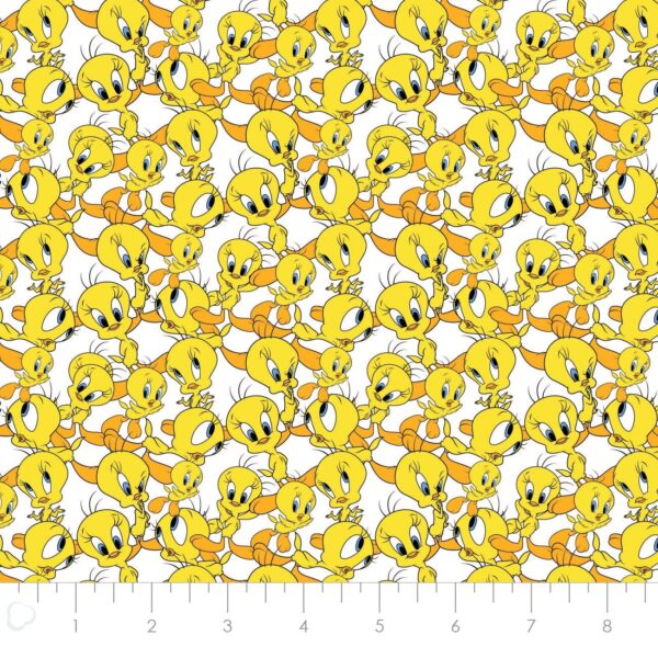 Fat Quarter Looney Tunes Retro Tweety Pie Stack Cartoon 100% Cotton Quilting Fabric