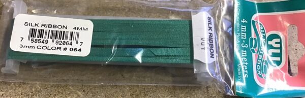 YLI Silk Ribbon - 4mm x 3m - Sea Green 064