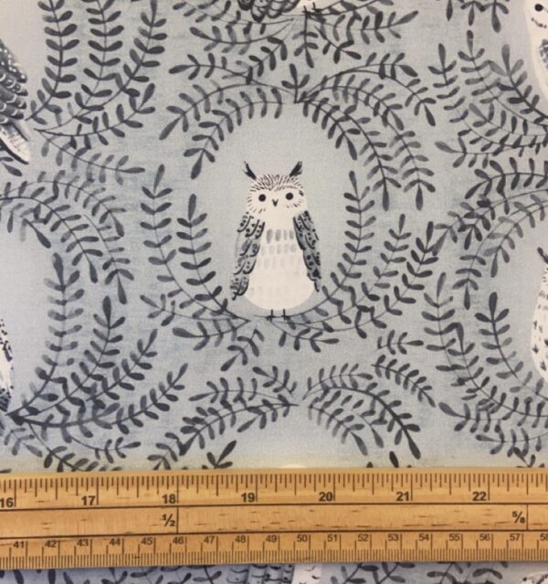 Fat Quarter Nightfall Owls In Leaf Frames Blue 100% Cotton Fabric