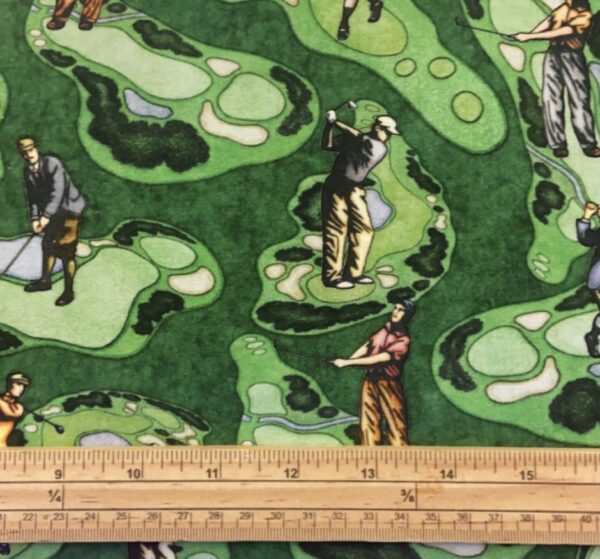 Fat Quarter Chip Shot Golfers And Course 100% Cotton Quilting Fabric