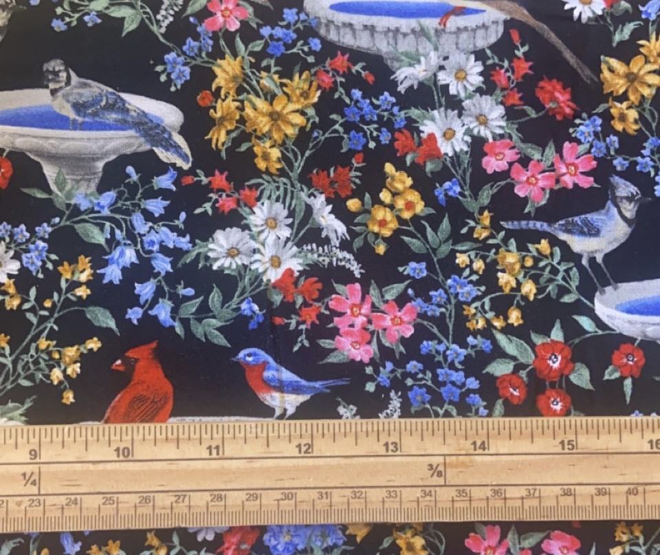Fat Quarter Birds Of A Feather Floral 100% Cotton Quilting Fabric