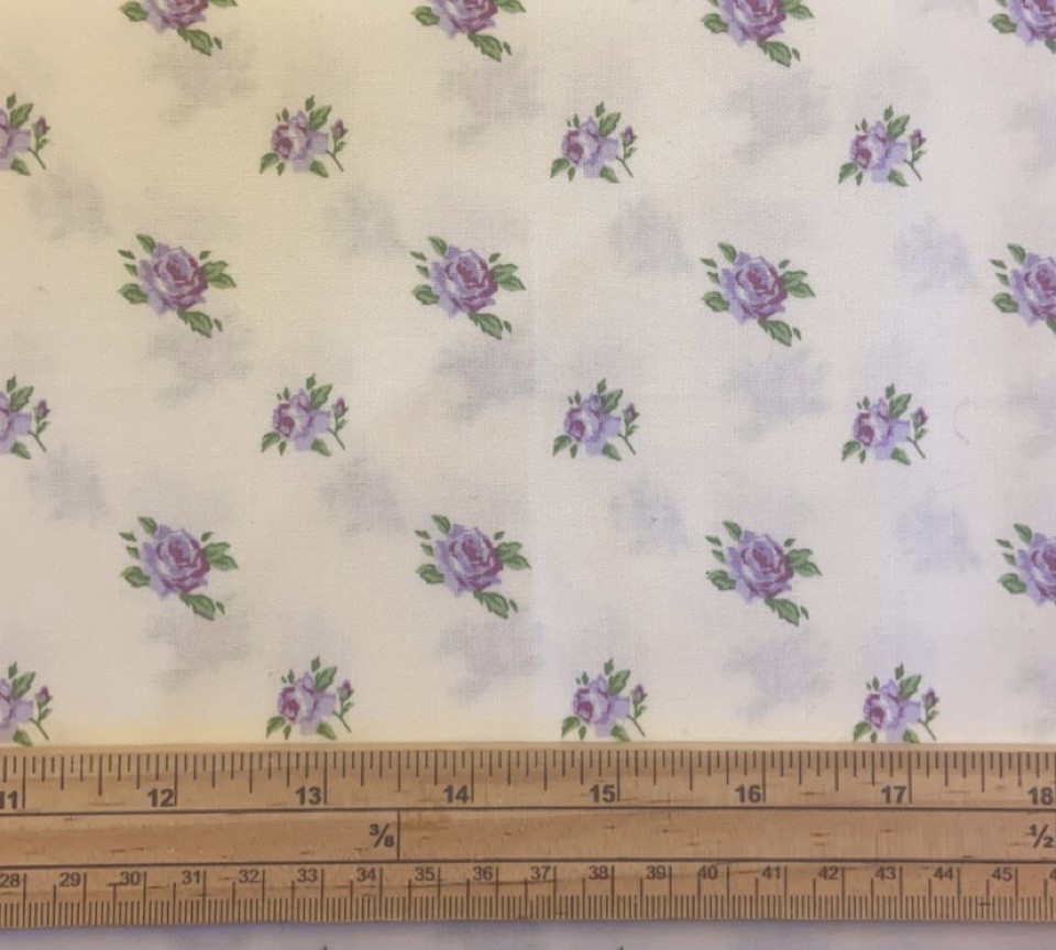 Fat Quarter Quilters Basic Purple Roses Floral 100% Cotton Quilting Fabric