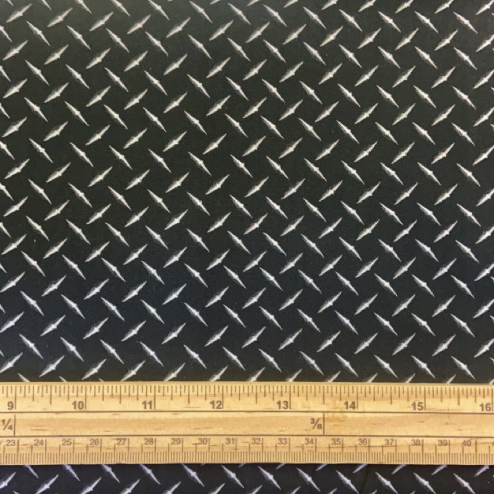 Fat Quarter Keep On Trucking Metal Texture Black 100% Cotton Fabric