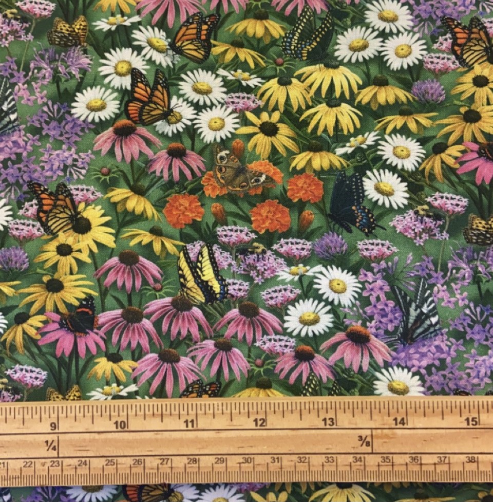 Fat Quarter Butterfly Meadow Spring Allover 100% Cotton Quilting Fabric