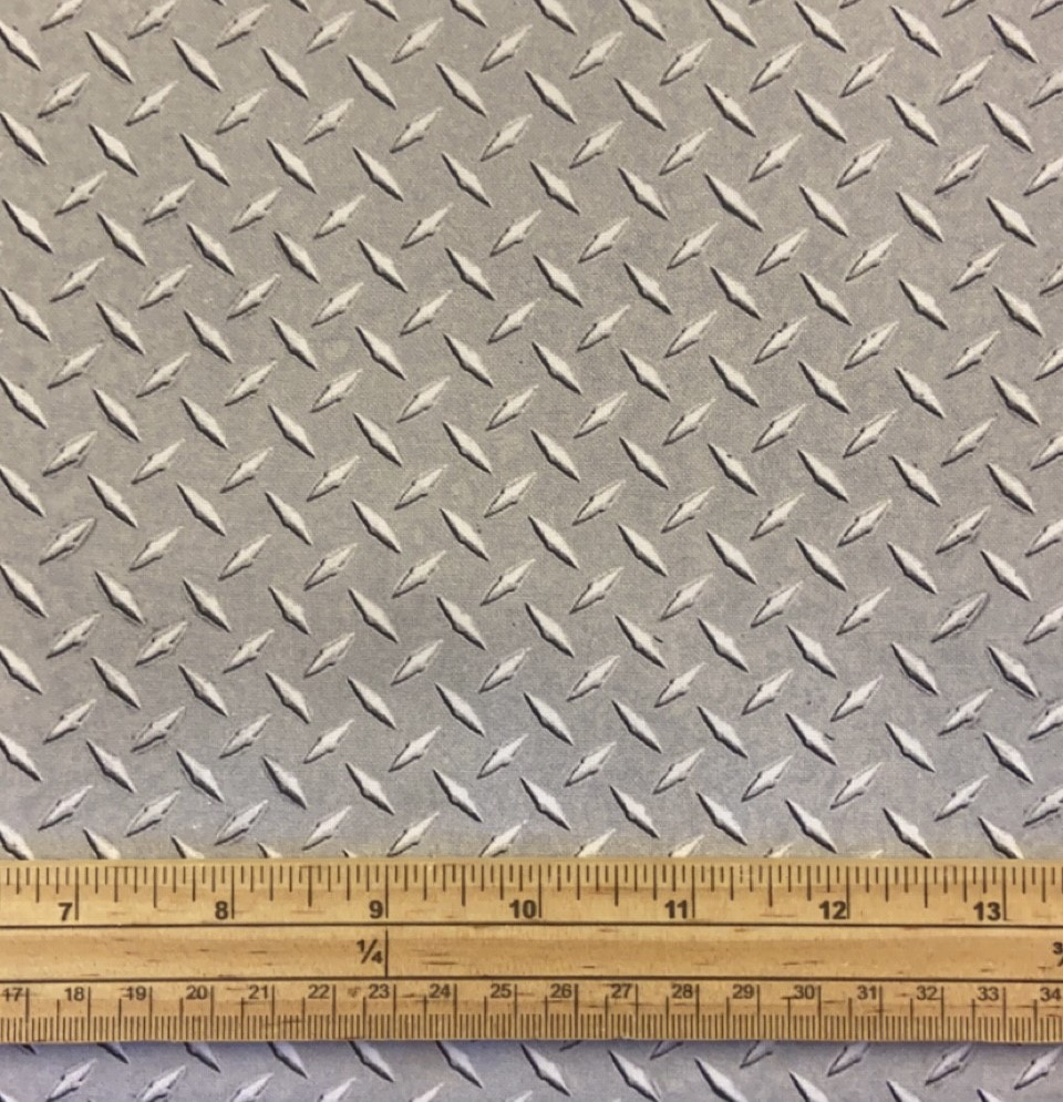 Fat Quarter Keep On Trucking Metal Texture Grey 100% Cotton Fabric
