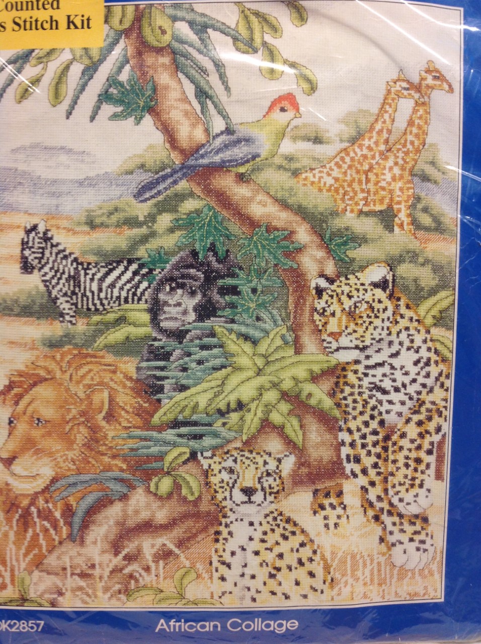 African Collage Counted Cross Stitch Kit - DMC K2857 - 13 x 17 1/2" - 14 Count - Image 3