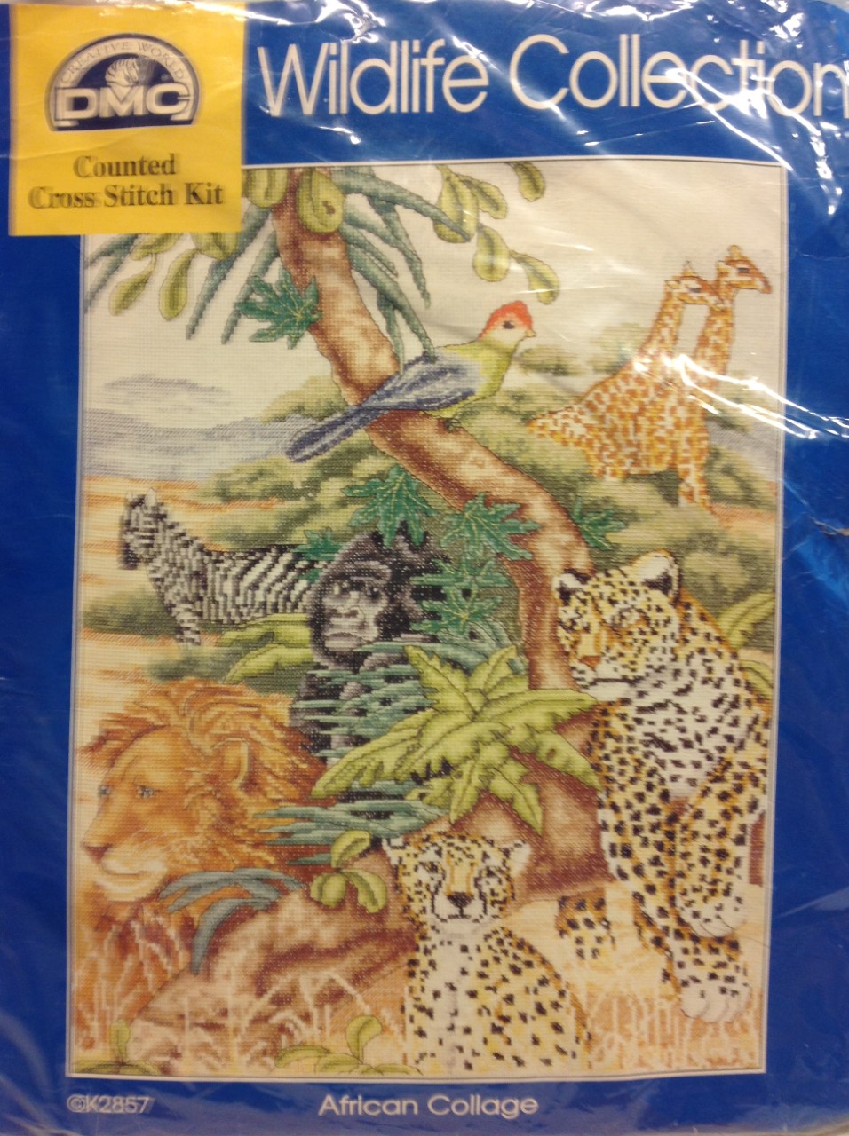 African Collage Counted Cross Stitch Kit - DMC K2857 - 13 x 17 1/2" - 14 Count