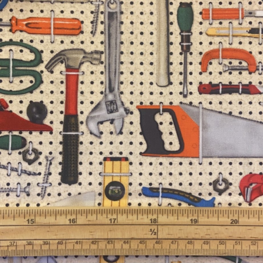 Fat Quarter Man Cave Tool Board Tools 100% Cotton Fabric