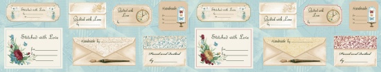 14 Quilting Labels Bookshelf Vintage 100% Cotton Quilting Fabric