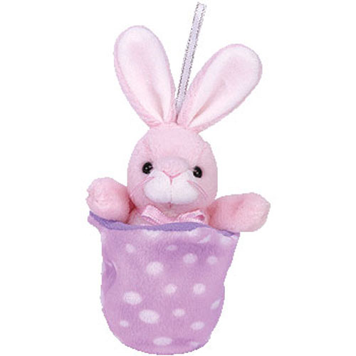 TY Basket Beanie Baby Petey - The Pink Easter Bunny