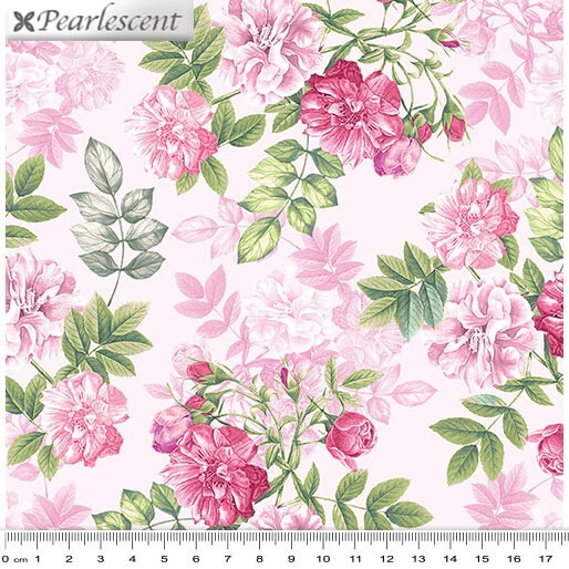 Fat Quarter Pearl Ballet Ballerina Flowers Pink 100% Cotton Quilting Fabric