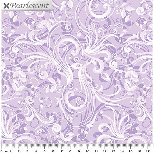Fat Quarter Pearl Ballet Ballerina Leaf Scroll Purple 100% Cotton Quilting Fabric