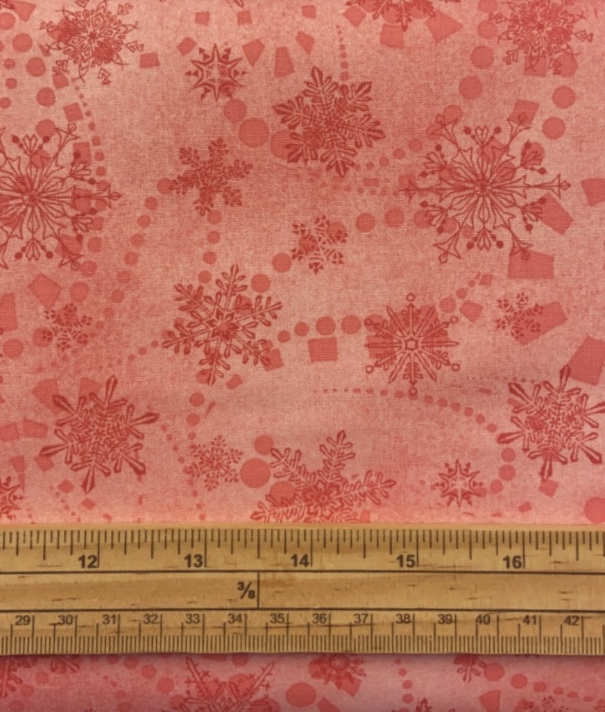 Fat Quarter Cat-I-Tude Christmas Snowflakes Red 100% Cotton Quilting Fabric