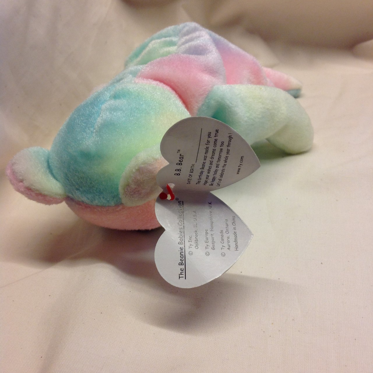 TY Beanie Baby B. B. Bear - The Birthday Tie-Dye Teddy Bear - Image 2