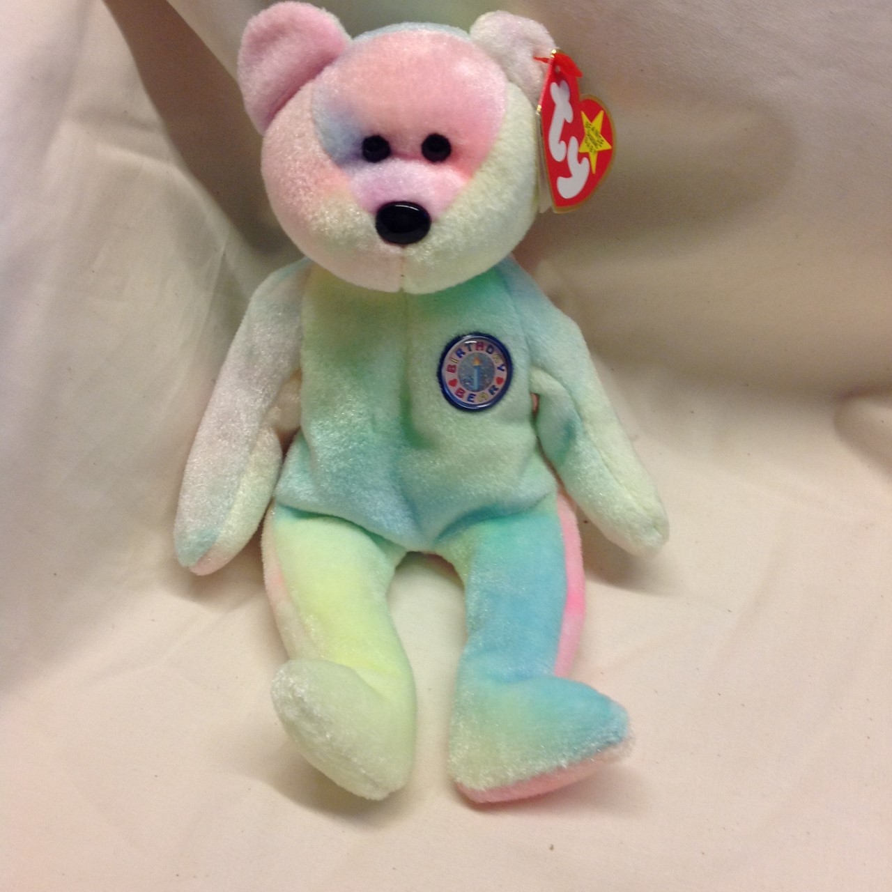 TY Beanie Baby B. B. Bear - The Birthday Tie-Dye Teddy Bear
