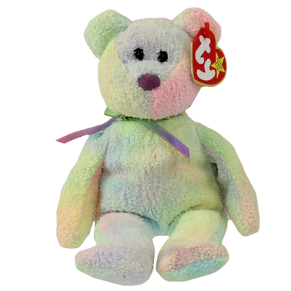 TY Beanie Baby Groovy - The Tie-Dye Teddy Bear (Pastel Colours)