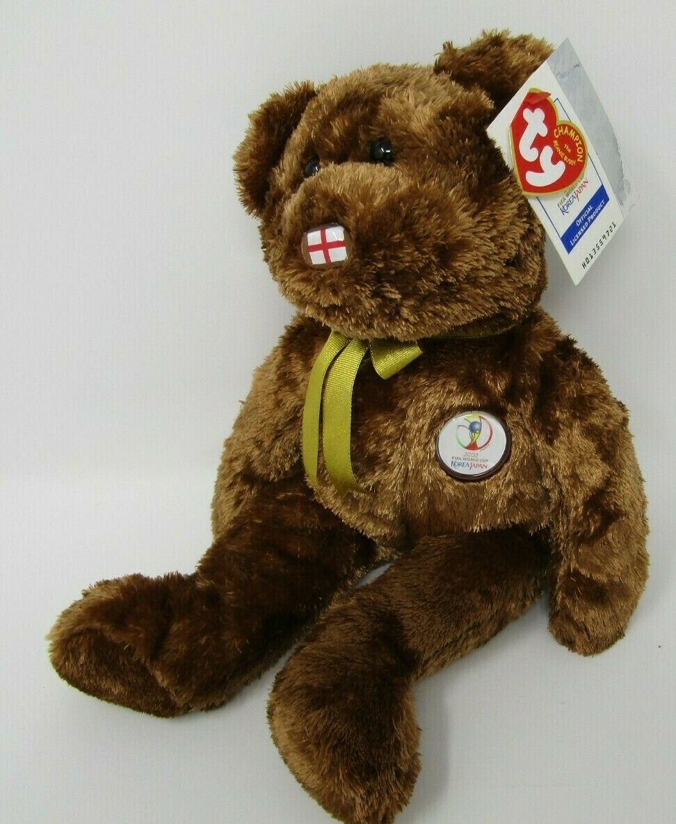 Ty Beanie Buddies Champion - The 2002 England World Cup Teddy Bear TY Beanie Buddy
