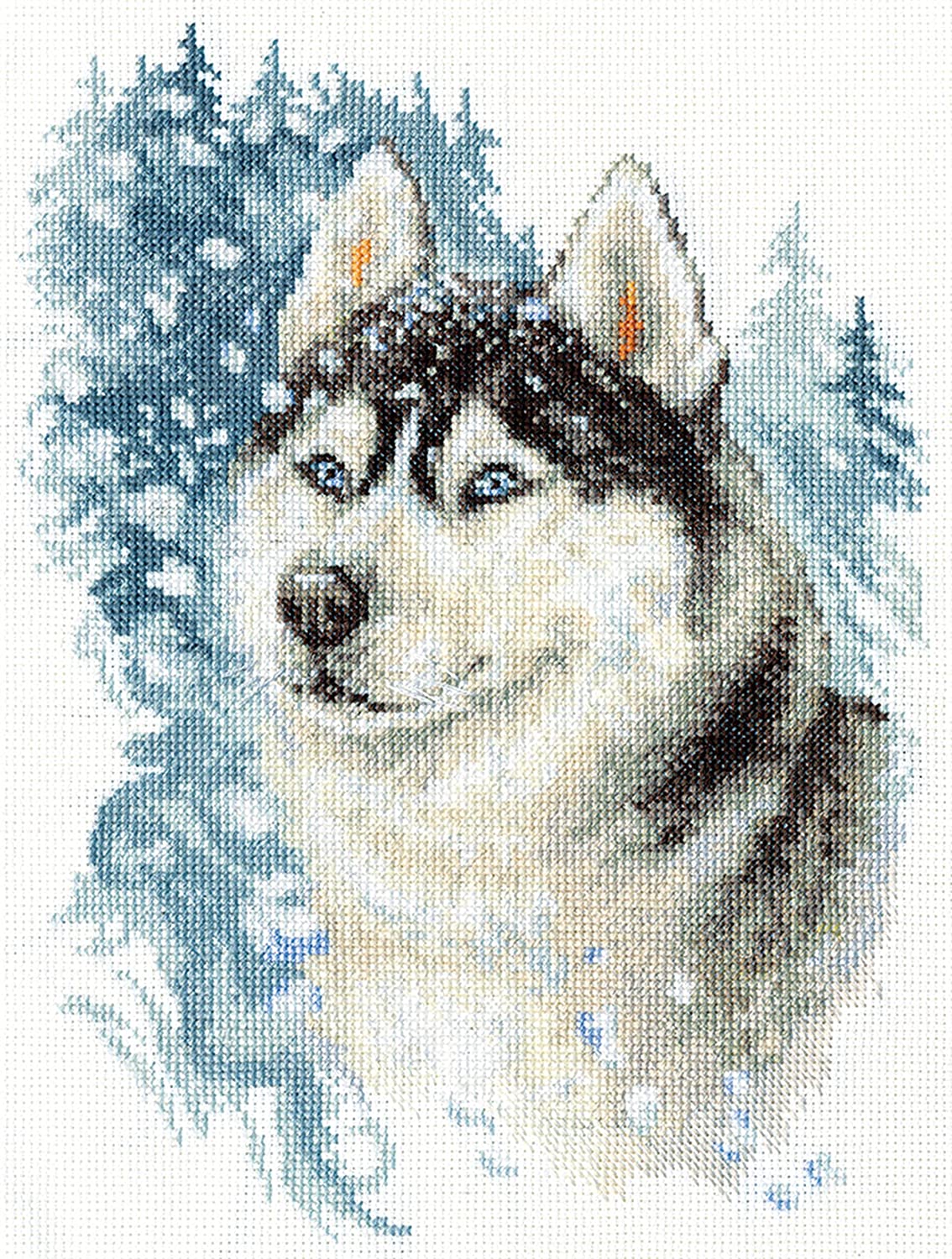 Loyal Husky Dog Counted Cross Stitch Kit