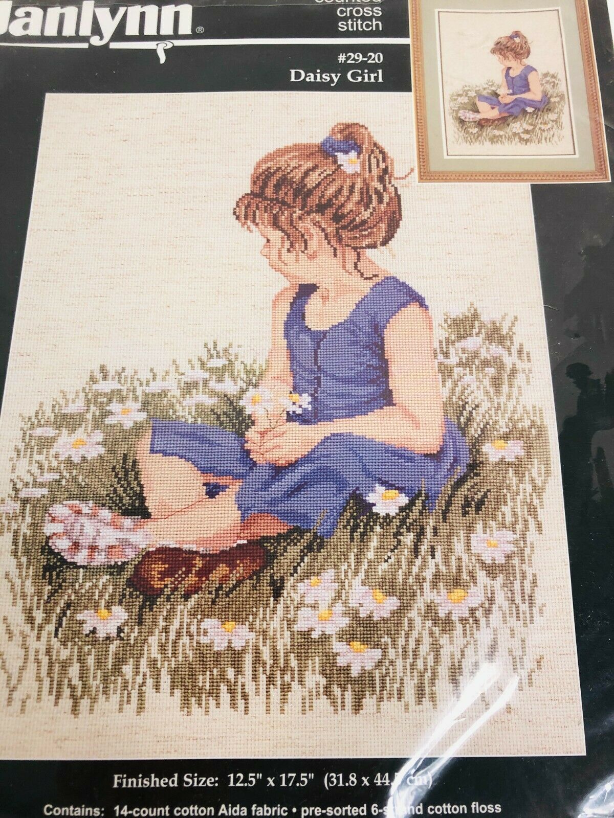 Daisy Girl (Young Girl) Counted Cross Stitch Kit - Janlynn - 12 1/2 x 17 1/2" - Image 2