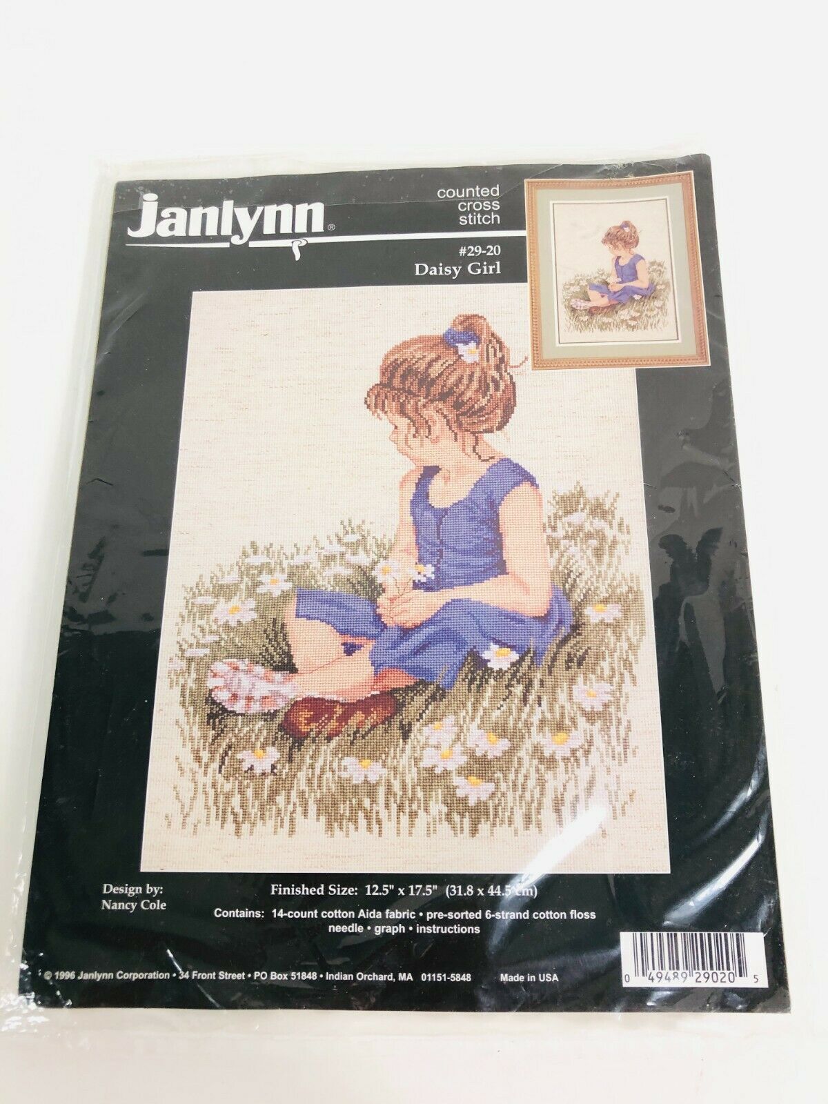Daisy Girl (Young Girl) Counted Cross Stitch Kit - Janlynn - 12 1/2 x 17 1/2"