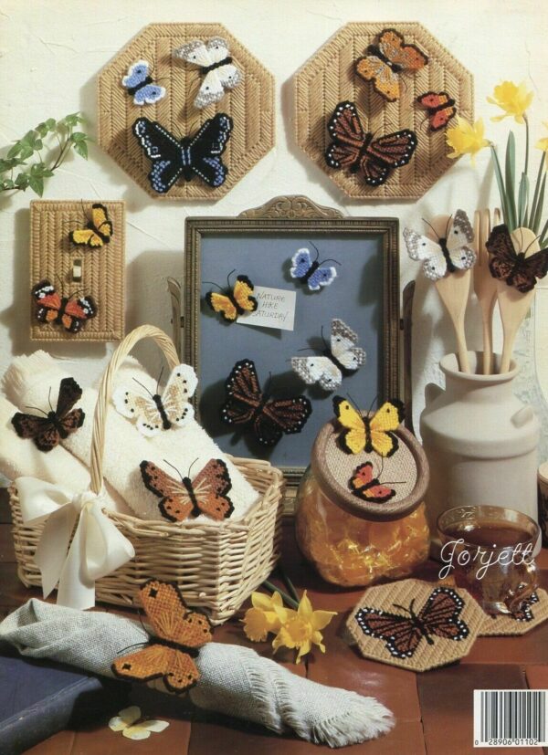 Butterflies In Plastic Canvas Cross Stitch Chart - Leisure Arts - Dick Martin - Image 2