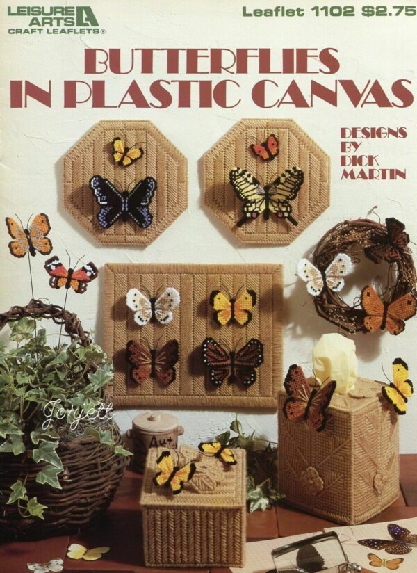 Butterflies In Plastic Canvas Cross Stitch Chart - Leisure Arts - Dick Martin