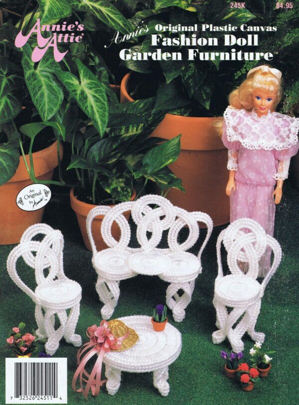 Fashion Doll Garden Furniture Plastic Canvas Cross Stitch Chart Pattern