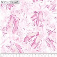 Fat Quarter Pearl Ballet Ballerina Pink Shoes Black 100% Cotton Quilting Fabric