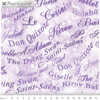 Fat Quarter Pearl Ballet Purple Words Allover 100% Cotton Quilting Fabric