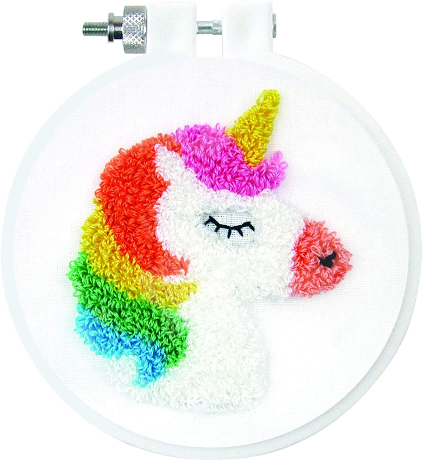 Design Works Punch Needle Kit 3.5" Round Unicorn Quick and Easy