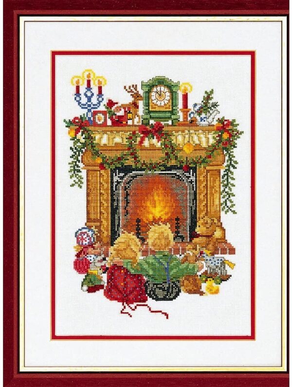 Children around the Fire Christmas Holiday Eva Rosenstand Cross Stitch Kit