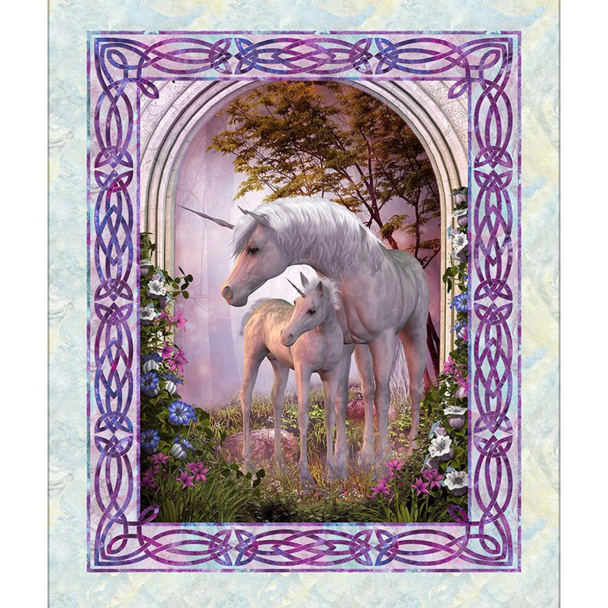 Panels Magical Unicorn And Foal Panel 100% Cotton Print Fabric