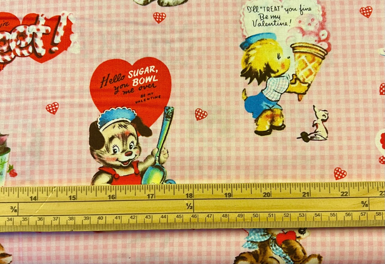 Fat Quarter Sugar And Spice Valentines Kitsch Pink 100% Cotton Quilting Fabric