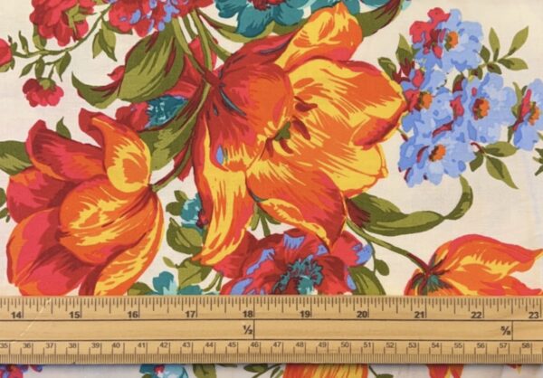 Fat Quarter Olivia Bright Summer Floral Flowers 100% Cotton Quilting Fabric