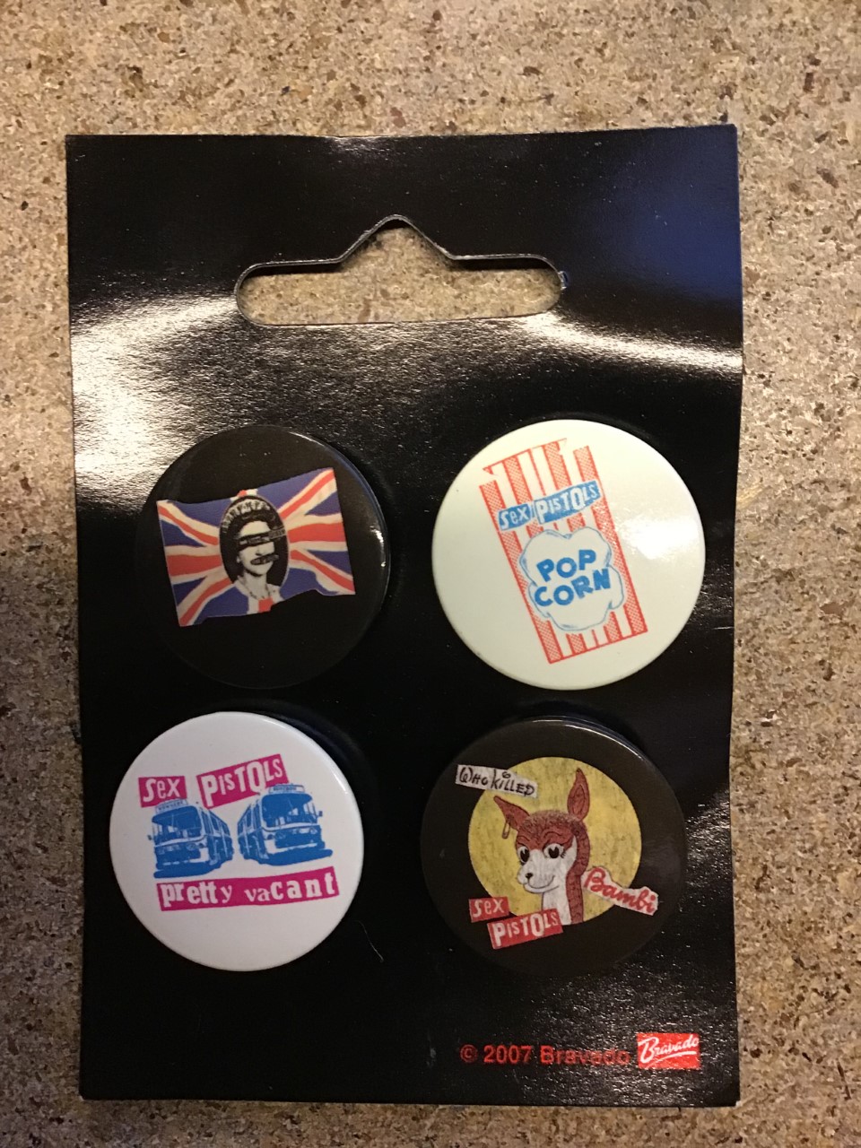 Set of 4 Circular Sex Pistols (Punk Rock) Button Badges