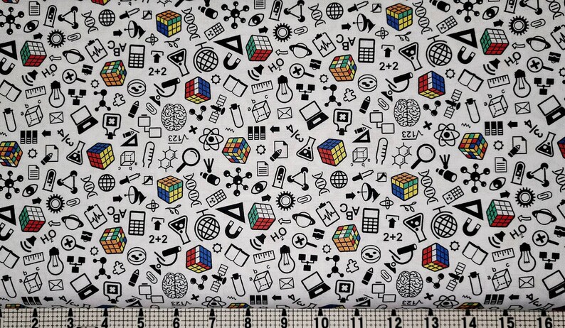 Fat Quarter I'm A Genius Math's 100% Cotton Quilting Fabric